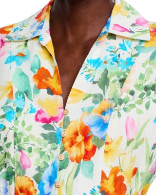 Smocked Waist Floral Print Dress