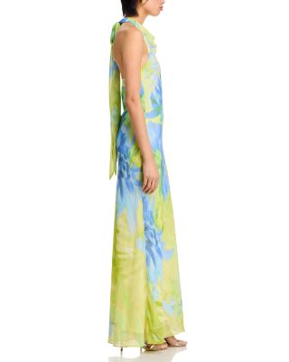 Printed Chiffon Maxi Dress