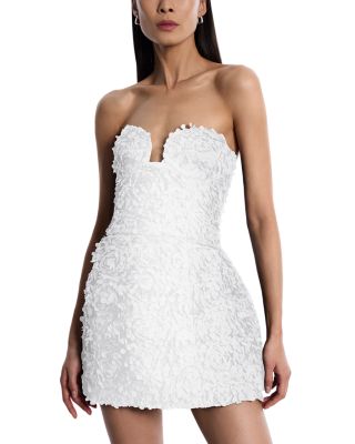 Strapless 3D Floral Dress