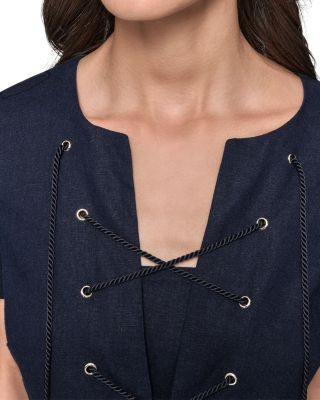 Linen Blend A Line Dress