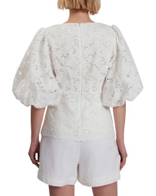 Ellari Tie Front Balloon Sleeve Top