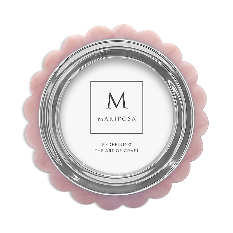Mariposa Pink Acrylic Scallop Round Frame, 6 Round In Pink