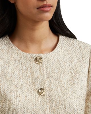 Vulpa Tailored Boucl&eacute; Fitted Cropped Jacket