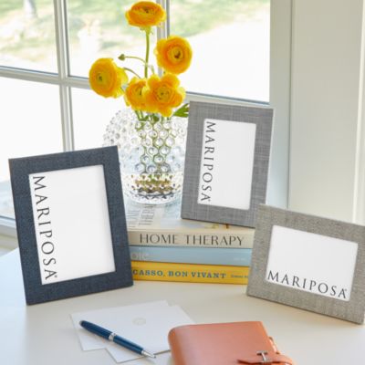 Indigo Blue Faux Grasscloth Frame, 5" x 7"