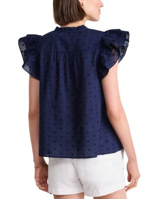 Double Ruffle Flutter Sleeve Top