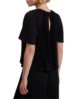 Agara Pleated Short Sleeve Blouse