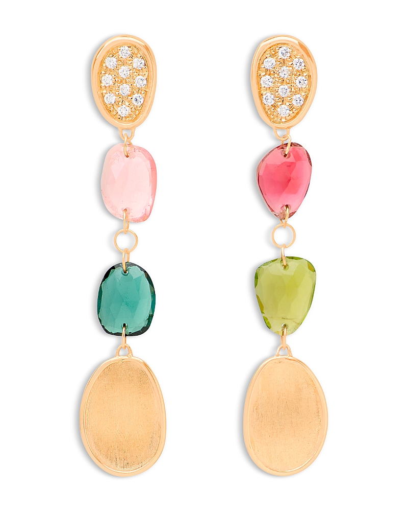 Marco Bicego Diamond Tourmaline Drop Earrings In Gold