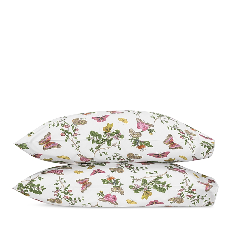 Matouk Baudin Butterfly Print 500 Thread Count 2-pack Pillowcases In Pink