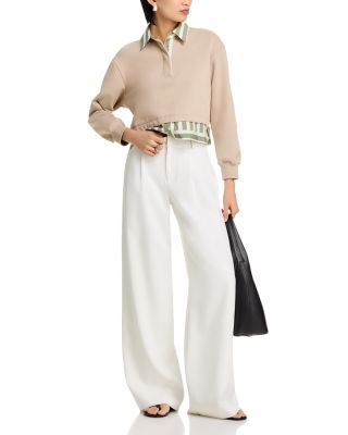 Cropped Layered Look Sweatshirt