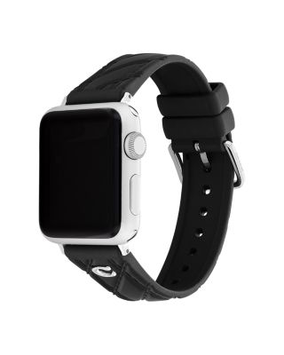 COACH Apple Watch&reg; Black Silicone Strap, 38/40/41mm & 42mm