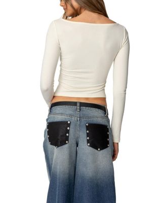 Nikola Ribbed Boat Neck Top