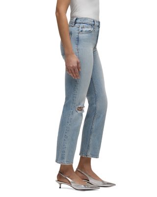 Remi High Rise Straight Ankle Jeans in Sprinkle Destructed