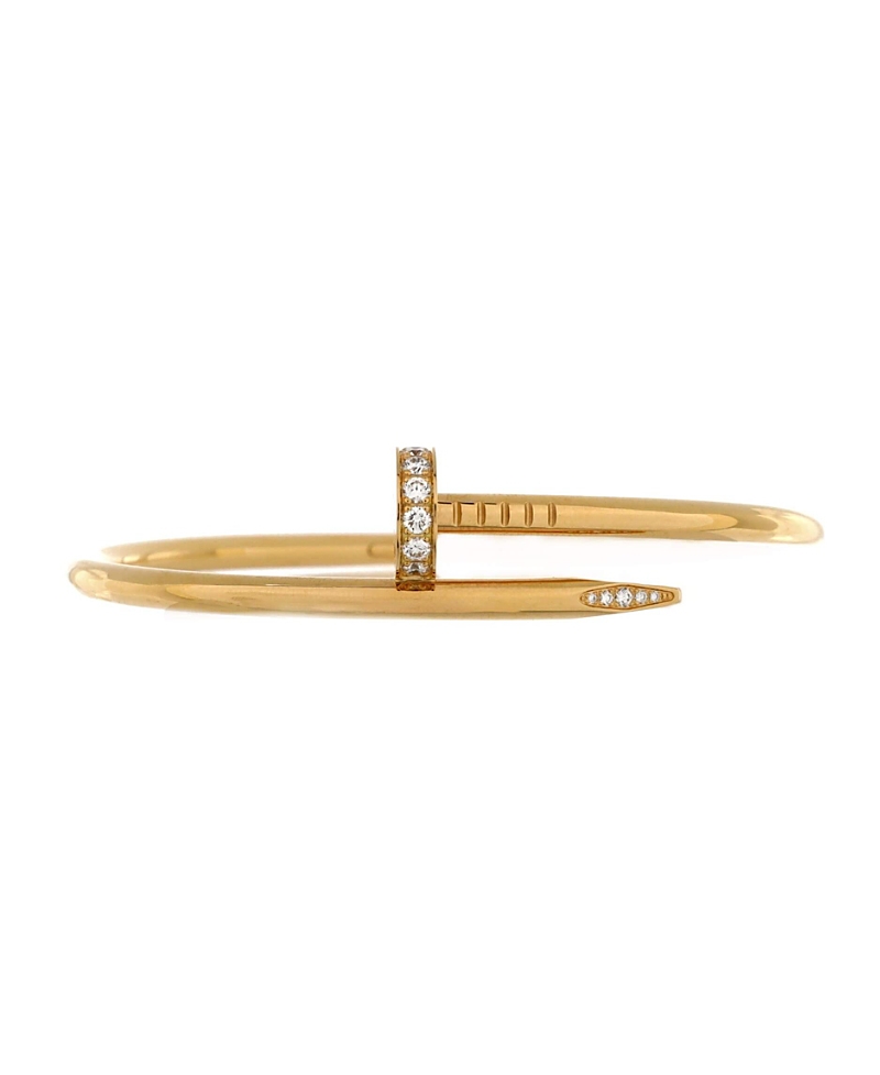 Pre-owned Pre-owned Cartier Cartier Classic Juste Un Clou Bracelet 18k Gold With Diamonds