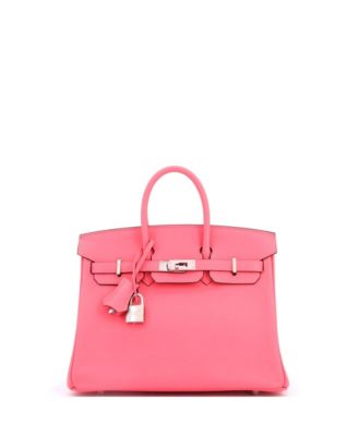 Pre-Owned HERMÈS - Birkin 25 Handbag Pink Swift with Palladium Hardware