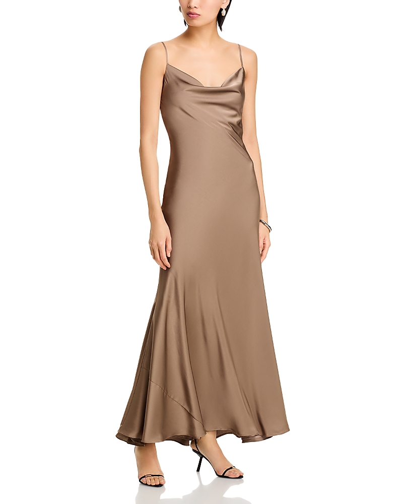 Bardot Monroe Brown Cowlneck Maxi Dress