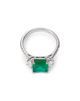 Limited Edition Emerald & Diamond Ring in 14K White Gold, 3.0 tcw Emerald/0.44 tcw Diamond