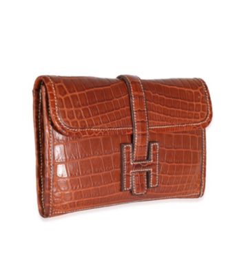 Fauve Crocodile Niloticus Lisse Jige Clutch Exotic Handbag