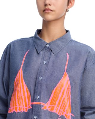 Chambray Button Down Bikini Shirt