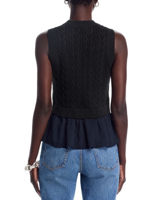 Camilia Mixed Media Cable Tank Top