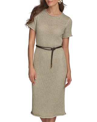 Cord Belt Sweater Dress