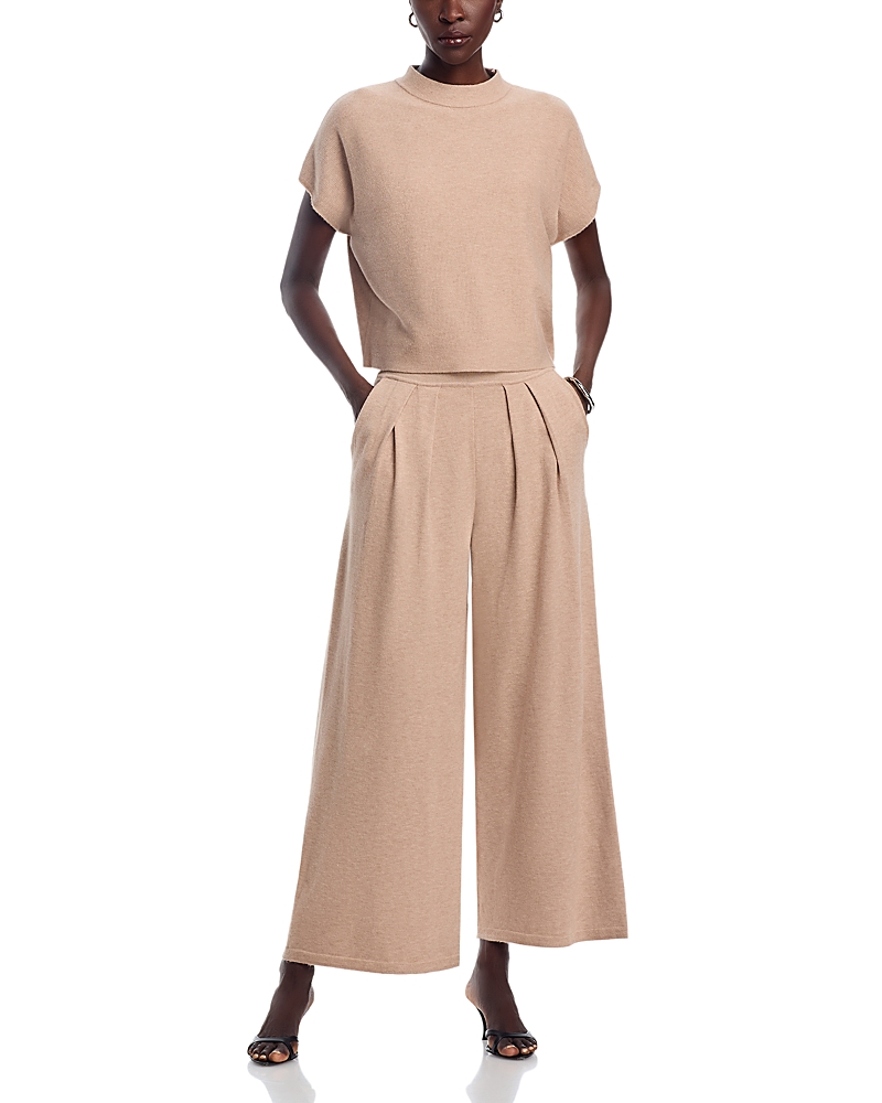 Shop Sioni Short Sleeve Sweater Top & Pleated Waist Pants