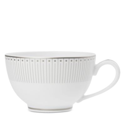 Malmaison Impriale Platinum Teacups and Saucers, Service for 2