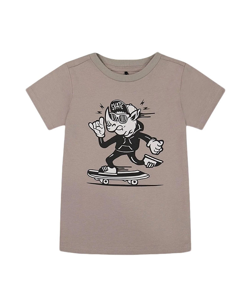 Deux Par Deux Little Boy's Organic Cotton Graphic Tee Gray, Black And White In Gray/black And White