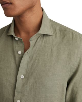 Ruban Long Sleeve Button Front Linen Shirt