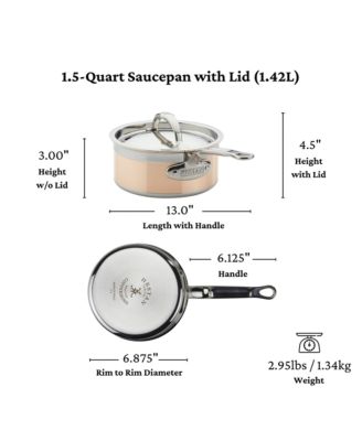 CopperBond&reg; 1.5qt Induction Copper Saucepan with Lid