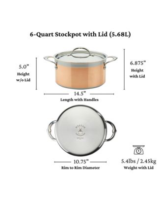 CopperBond&amp;reg; 6.0qt Induction Copper Stockpot with Lid