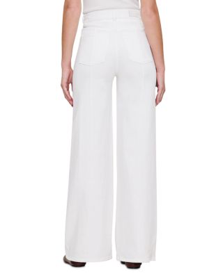 Hepburn High Rise Wide Leg Jeans in White Pintuck
