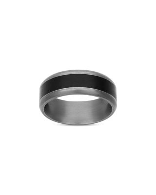 Men's Gray & Black Inlay Band in Tantalum