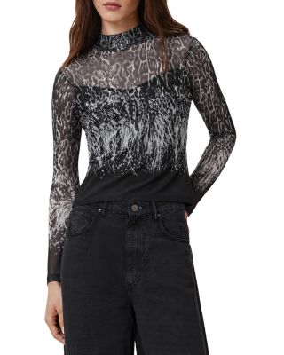 ALLSAINTS - Elia Mesh Mock Neck Top