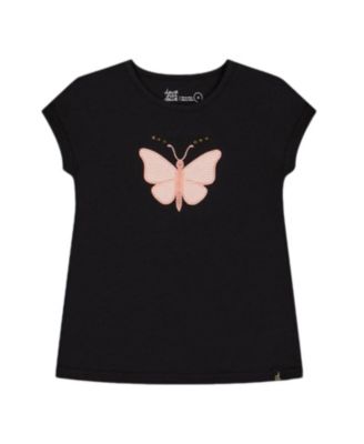 Deux par Deux - Girls' Organic Cotton Top with Applique - Little Kid