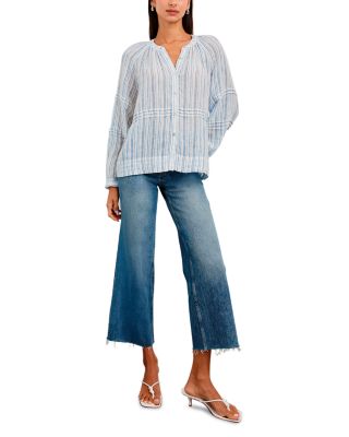 Frances Relaxed Fit Linen Peasant Top 