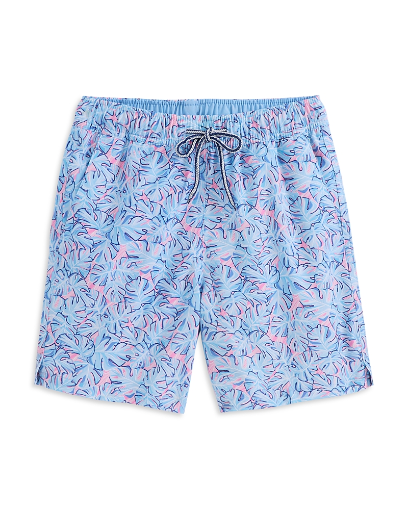 Peter Millar Boy's Summer Shade Swim Trunks In Blue