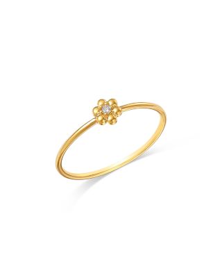 Zoë Chicco - 14K Yellow Gold Prong Diamonds Flower Wire Ring