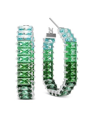 Matrix Crystal Oval Hoop Earrings