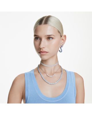 Matrix Crystal Double Row Cuff Stud Earrings 