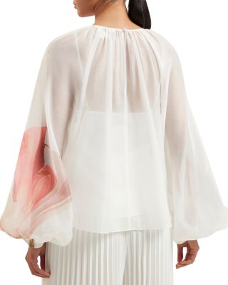 Eriana Organza Bishop Sleeve Blouse