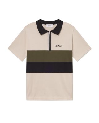Raul Knit Colorblocked Zip Polo