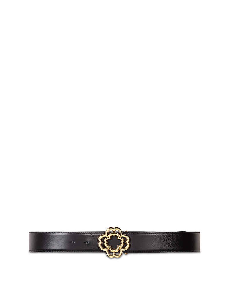 Maje Women's Clover Logo Buckle Belt