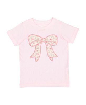Girls' Ditsy Floral Bow Patch Short Sleeve T-Shirt - Baby, Little Kid, Big Kid