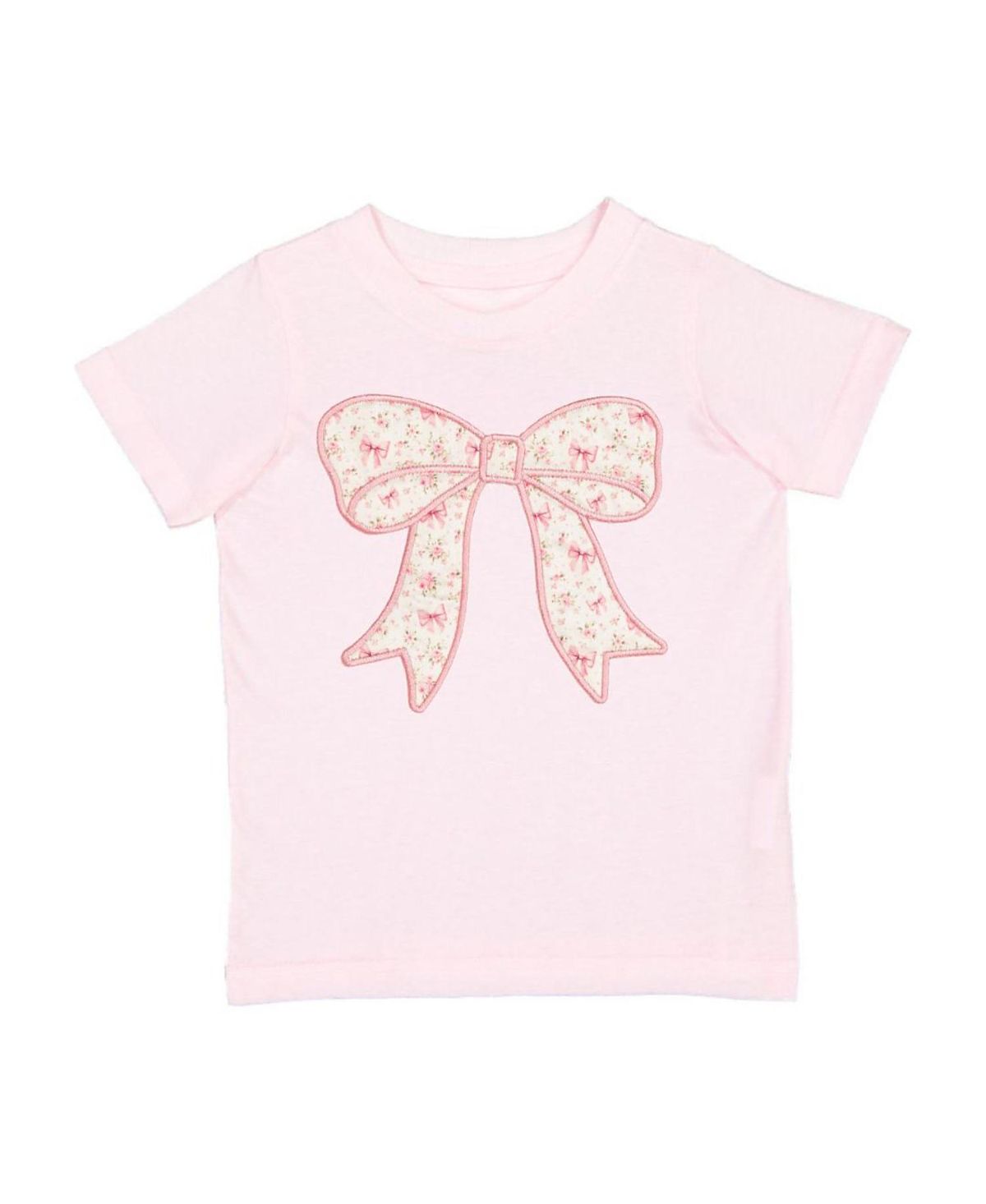 Sweet Wink Girls' Ditsy Floral Bow Patch Short Sleeve T-Shirt - Baby, Little Kid, Big Kid