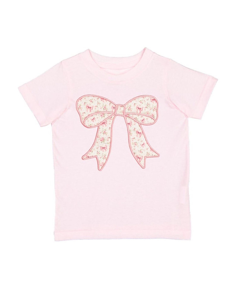 Sweet Wink Girls' Ditsy Floral Bow Patch Short Sleeve T-Shirt - Baby, Little Kid, Big Kid