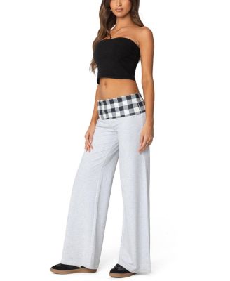 Beth Gingham Fold Over Pants