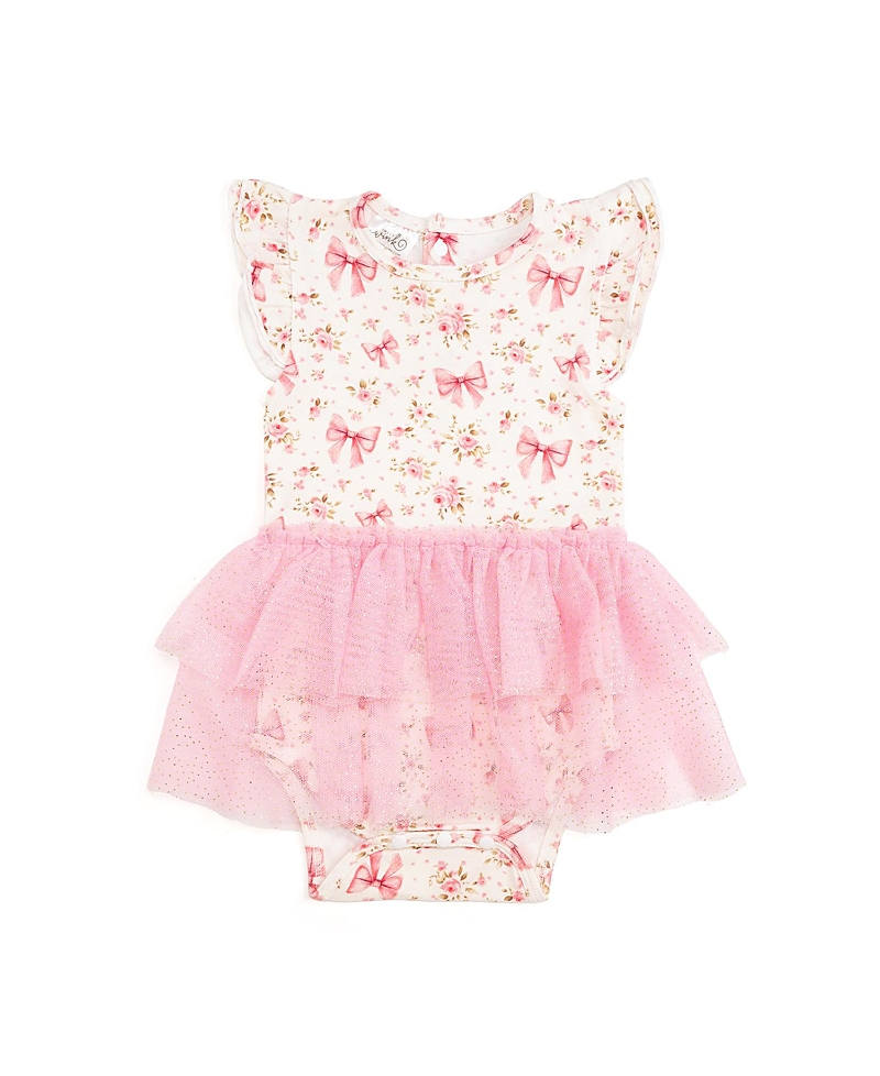 Sweet Wink Girls' Ditsy Floral Short Sleeve Tutu Bodysuit - Baby In Multicolor