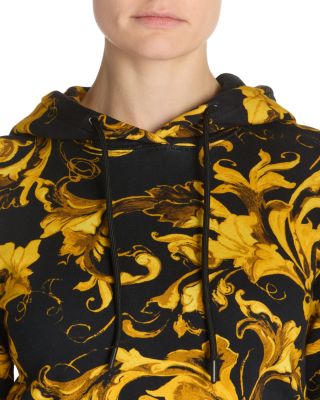 Acanthus Print Cropped Hoodie