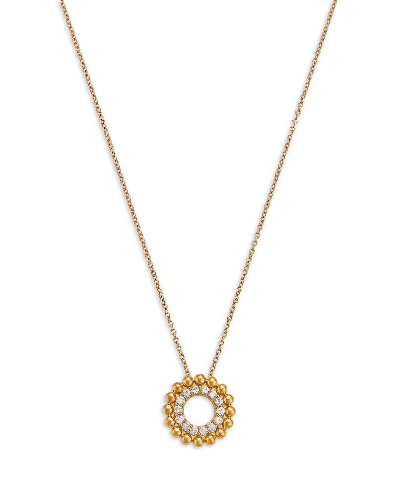 Bloomingdale's Fine Collection Diamond Circle Pendant Necklace In 14k Yellow Gold, 0.16 Ct. T. W. In Gold