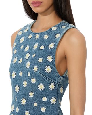 Wynell Embroidered Denim Mini Dress